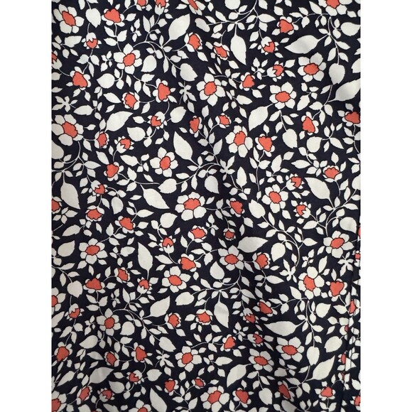 Lands' End Supima Blouse No Iron Women's Button Up Floral Shirt Navy Petite 16P - Picture 7 of 8